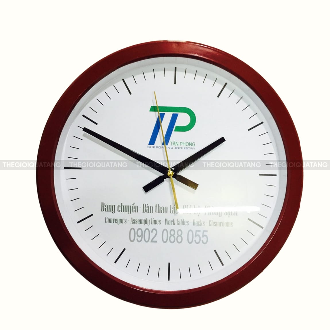 đặt đồng hồ treo tường in logo công ty
