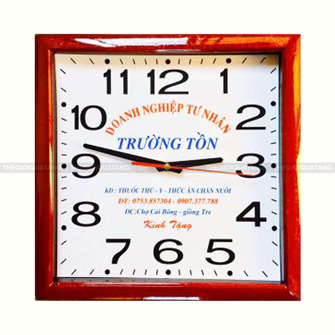 Đồng hồ treo tường gỗ vuông 2