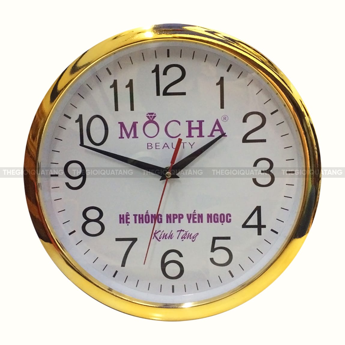 đồng hồ treo tường sơn xi vàng
