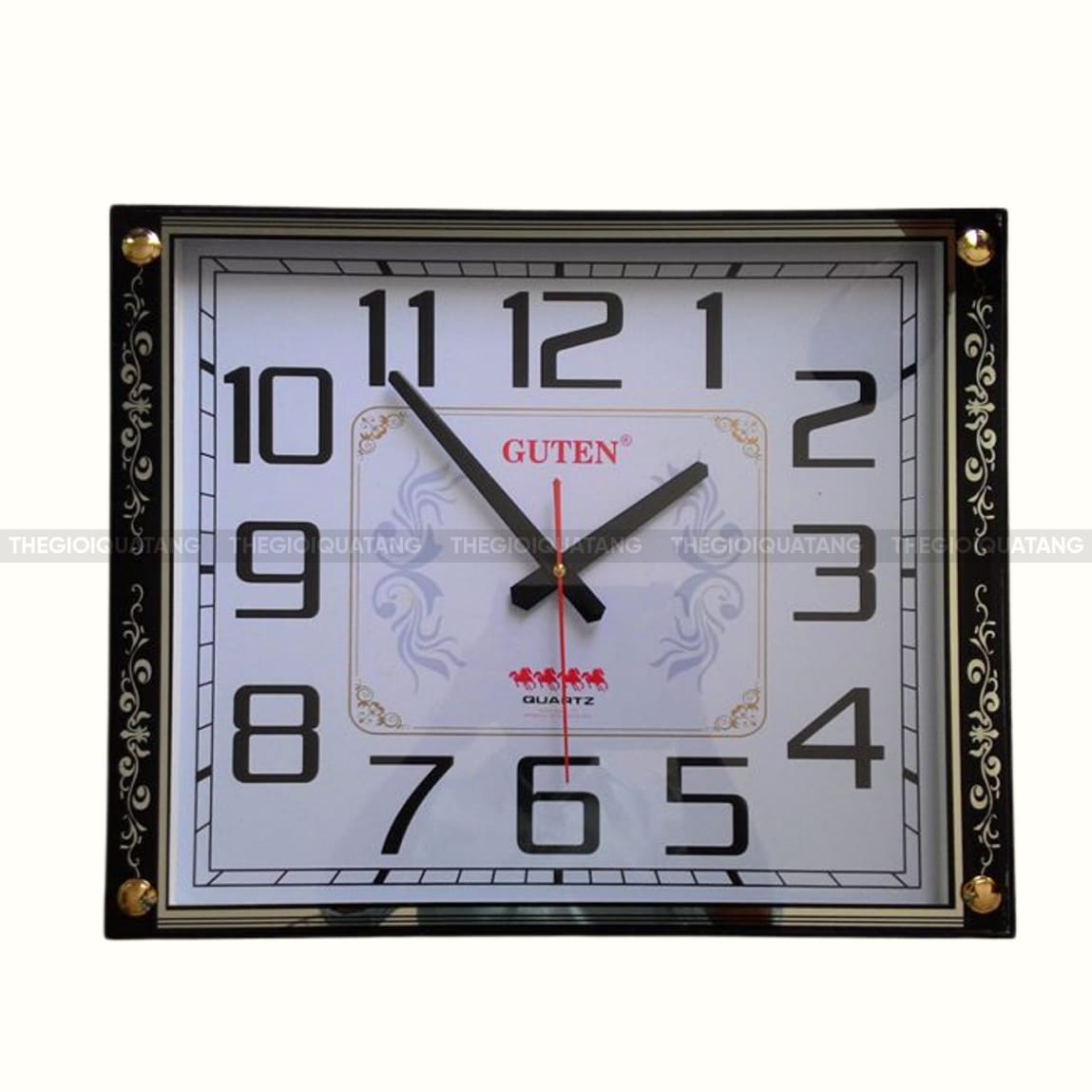 đồng hồ treo tường vuông in logo