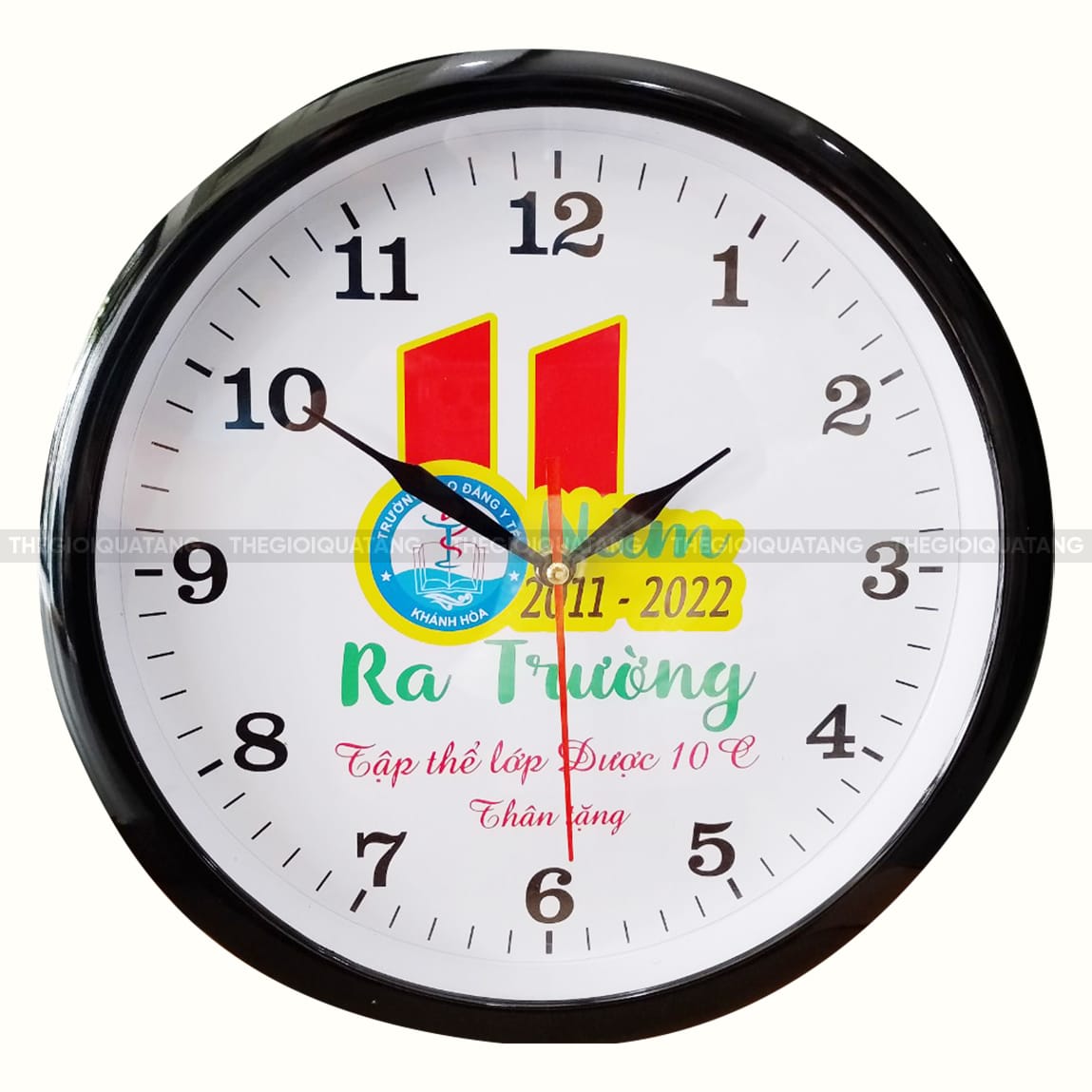 Gia công đồng hồ treo tường in logo công ty theo yêu cầu 1