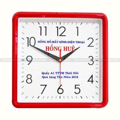 Mẫu đồng hồ treo tường hình vuông làm quà tặng doanh nghiệp 2