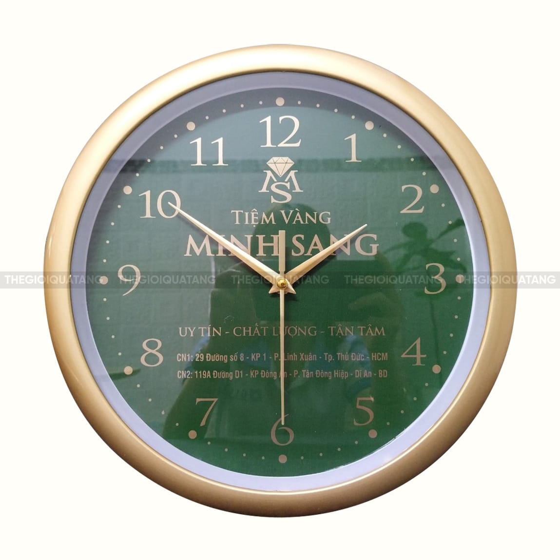 Quà tặng đồng hồ treo tường in logo 2