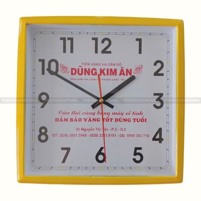 Xưởng đồng hồ treo tường vuông in logo theo yêu cầu 1