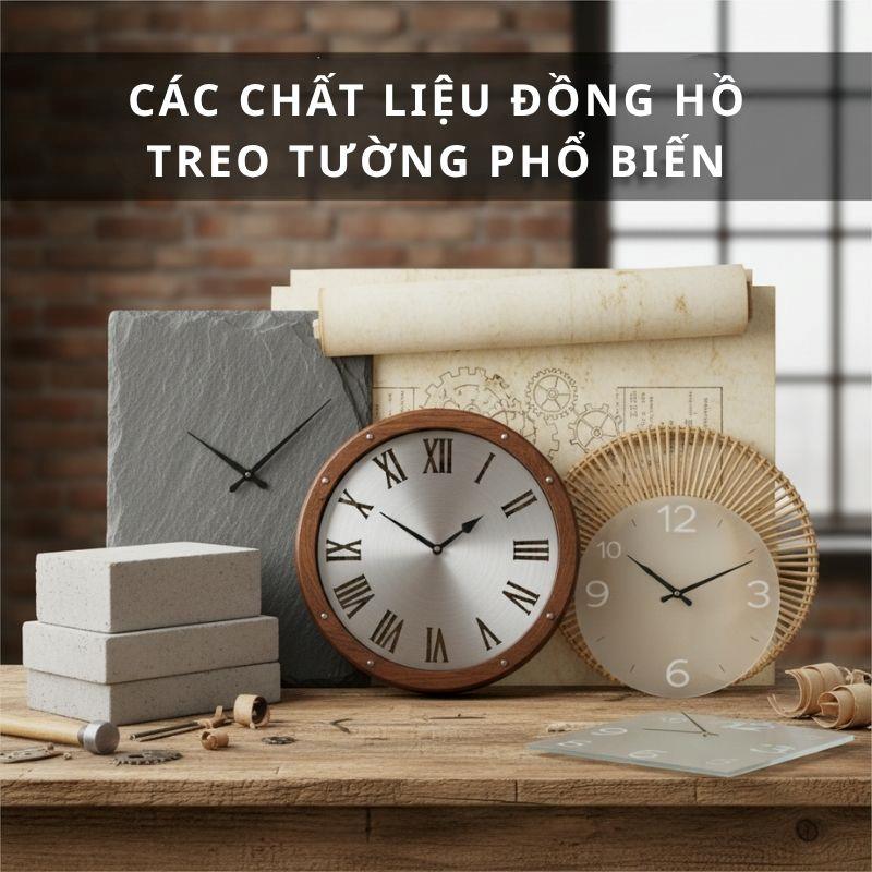 Các chất liệu đồng hồ treo tường phổ biến