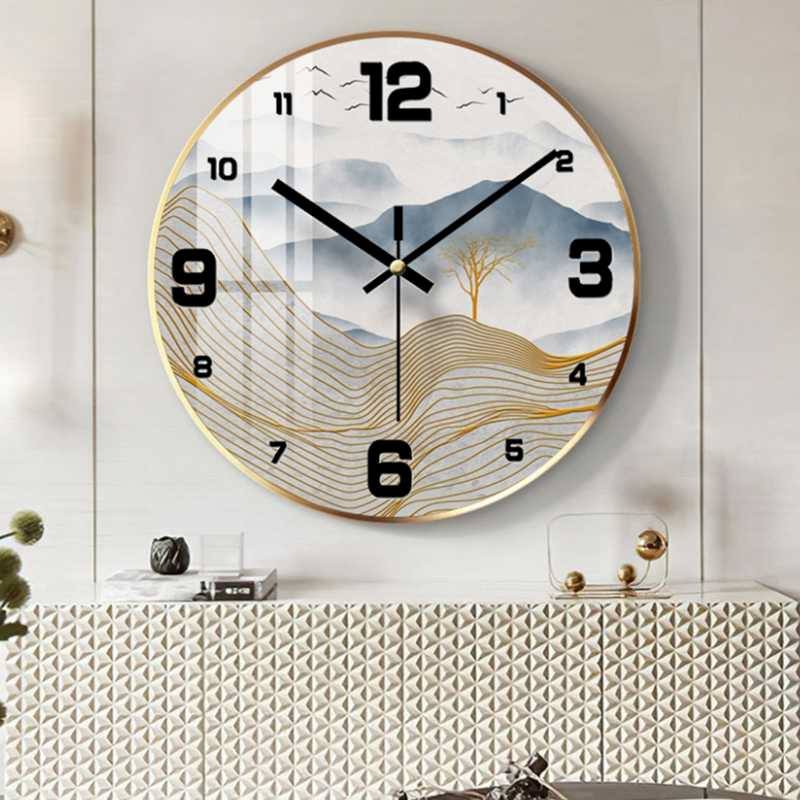 Đồng hồ phong cách hiện đại trang trí phòng khách sang trọng