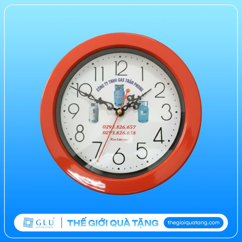 đồng hồ treo tường in logo