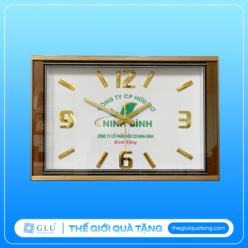 đồng hồ treo tường quảng cáo hình chữ nhật