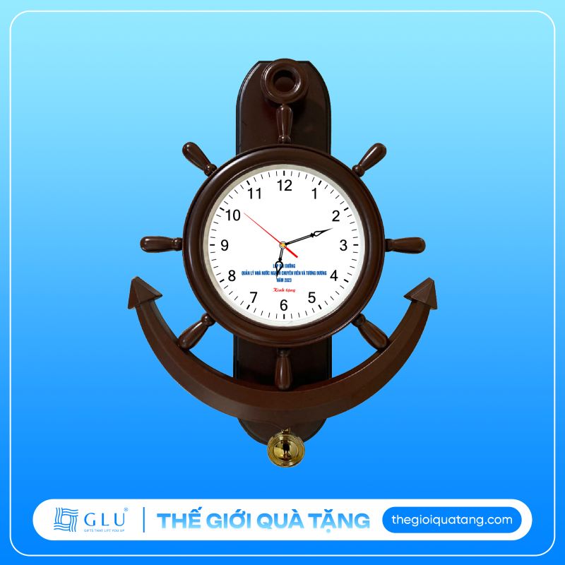 đồng hồ treo tường quảng cáo hình mỏ neo