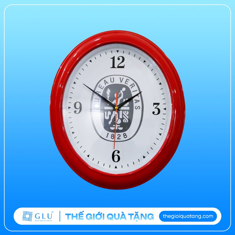 đồng hồ treo tường quảng cáo hình oval