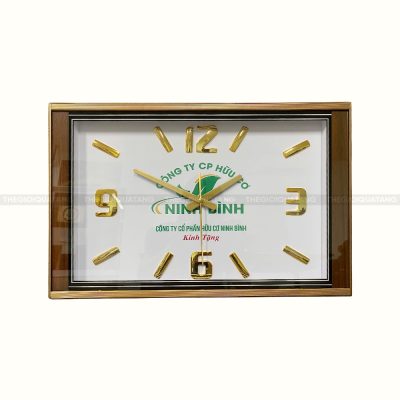 Mẫu đồng hồ treo tường chữ nhật in logo cao cấp 2