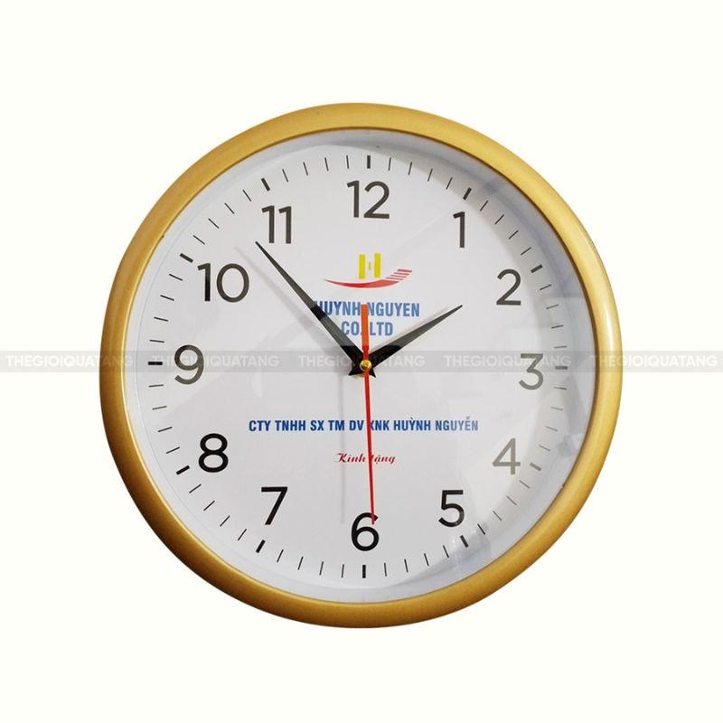 Mẫu đồng hồ treo tường in logo tinh tế cho doanh nghiệp 