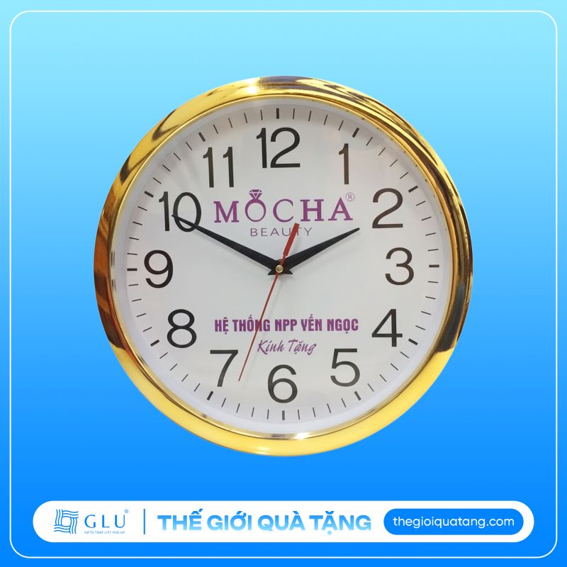 sản xuất đồng hồ treo tường khung sơn xi vàng