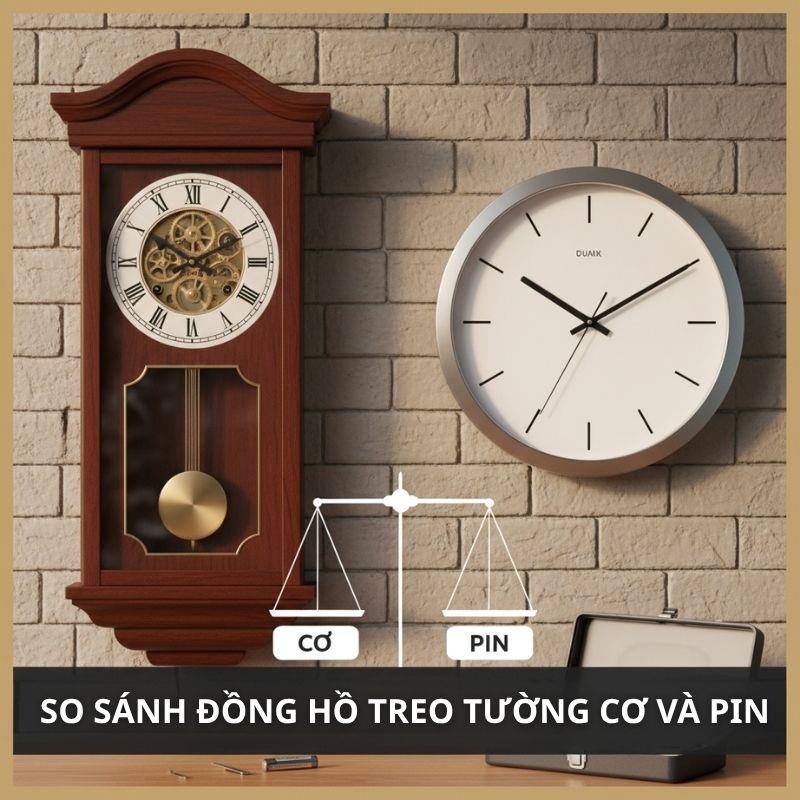 So sánh đồng hồ treo tường cơ và pin