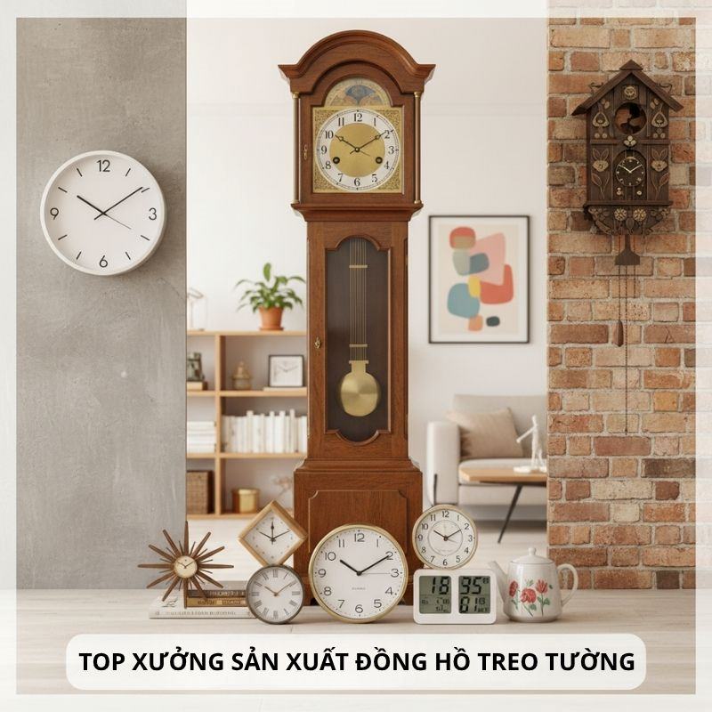 top xưởng sản xuất đồng hồ treo tường