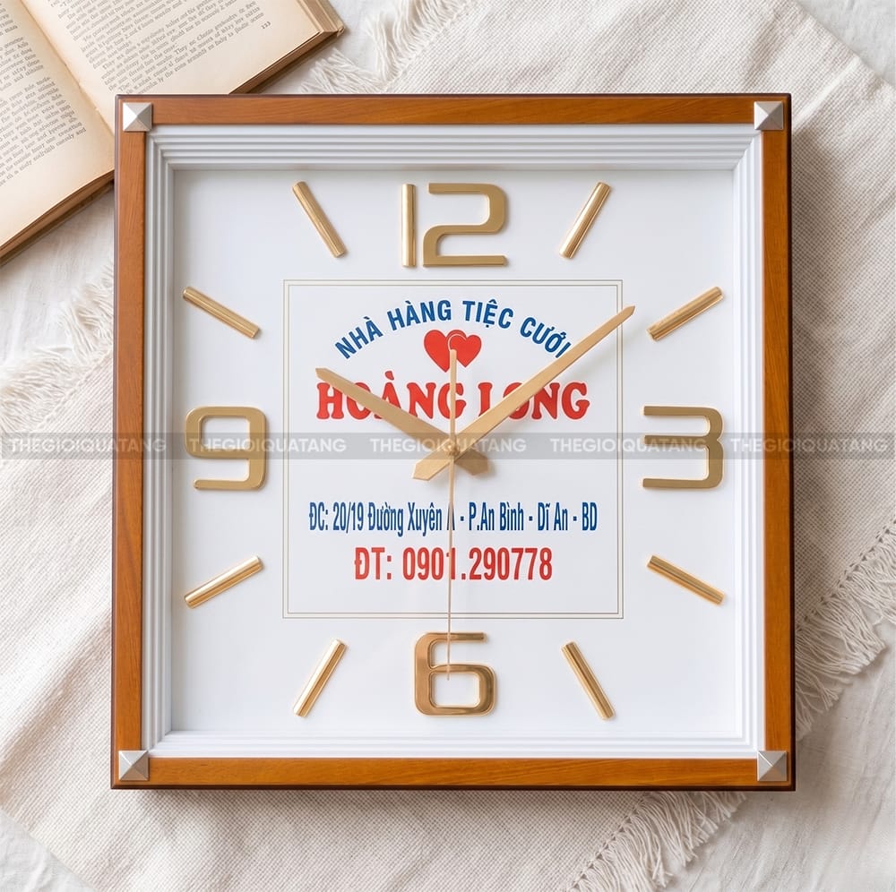 Đồng hồ quảng cáo logo Nhà Hàng Tiệc Cưới Hoàng Long 1