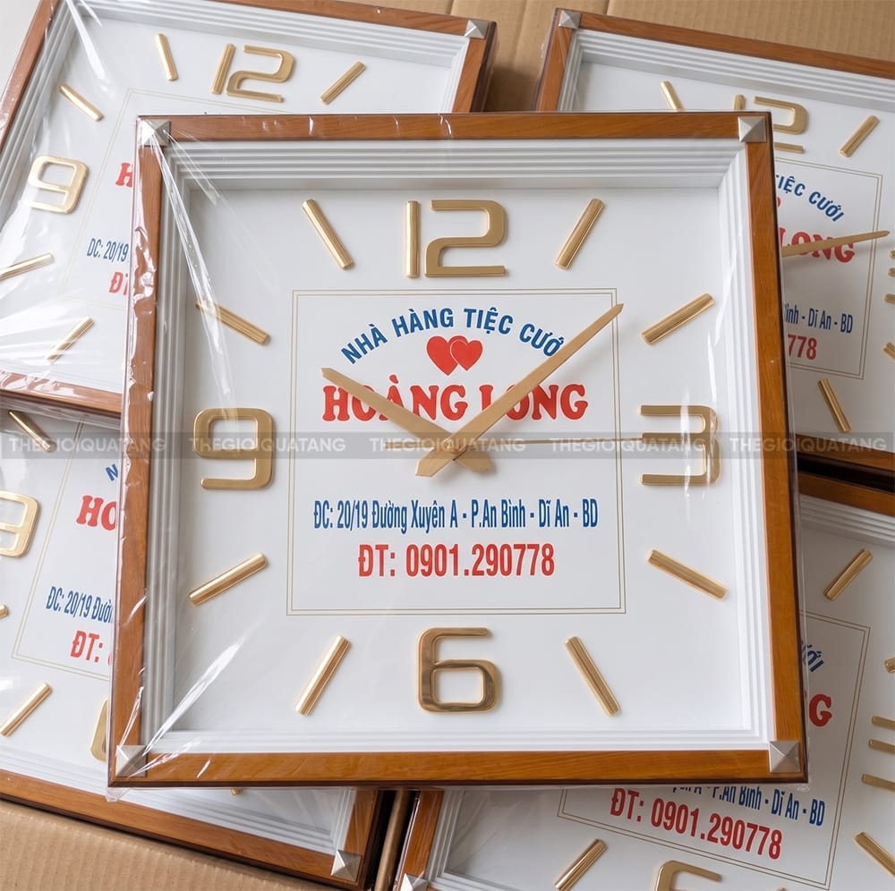 Đồng hồ quảng cáo logo Nhà Hàng Tiệc Cưới Hoàng Long 5