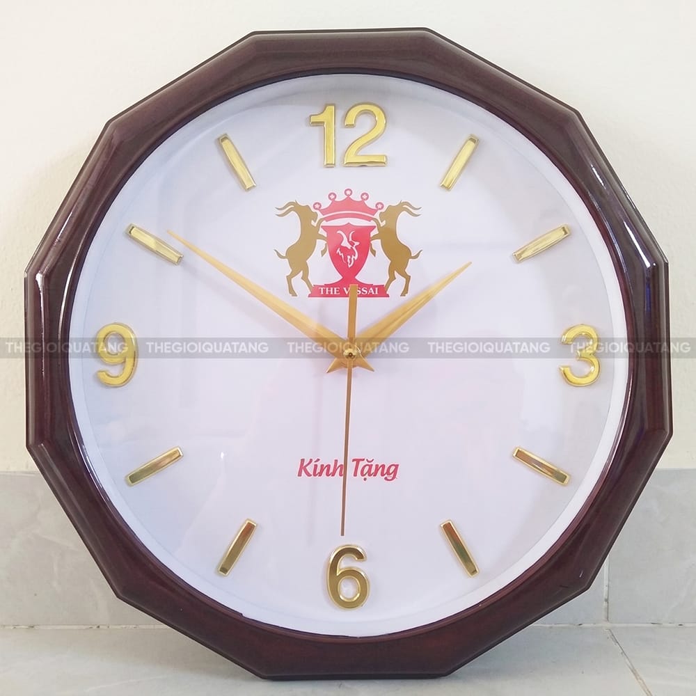 Đồng hồ treo tường in logo doanh nghiệp The Vissai 2