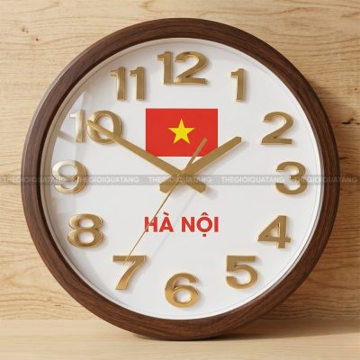 Đồng hồ treo tường in logo Hà Nội Quốc Kỳ Việt Nam 6