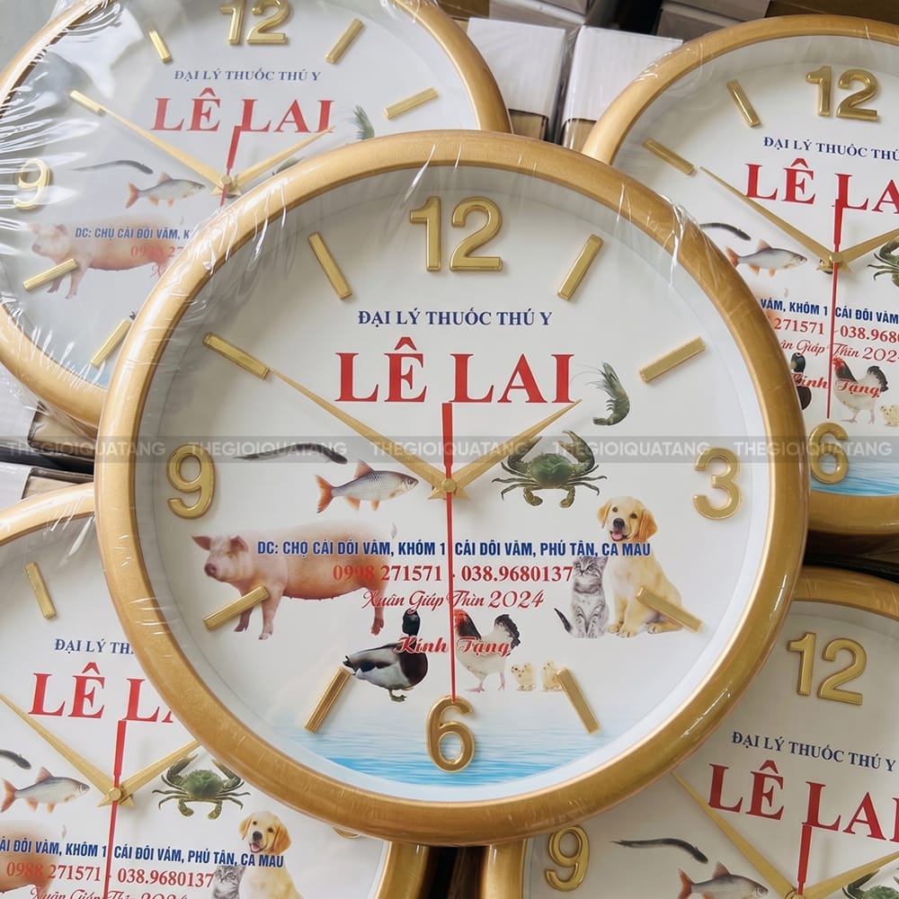Đồng hồ treo tường in logo làm quà tặng tri ân 1