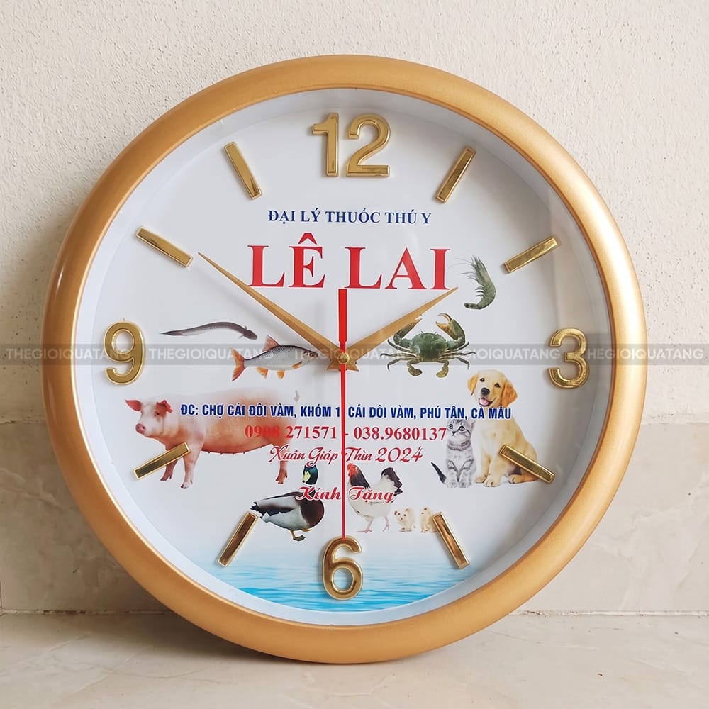Đồng hồ treo tường in logo làm quà tặng tri ân 4