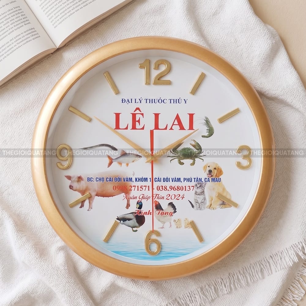 Đồng hồ treo tường in logo làm quà tặng tri ân 5