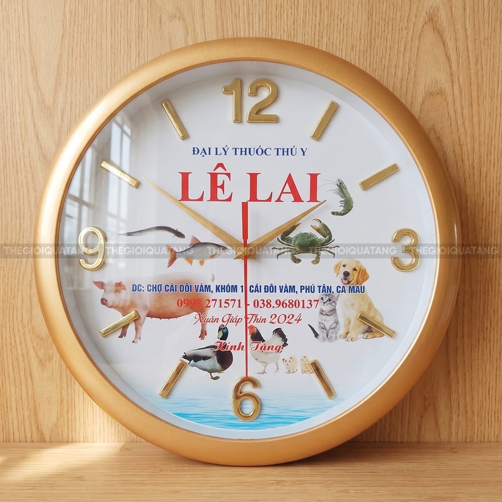 Đồng hồ treo tường in logo làm quà tặng tri ân 6