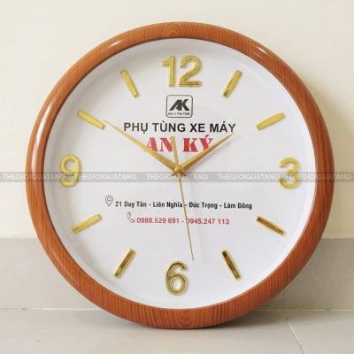 Đồng hồ treo tường in logo Phụ Tùng Xe Máy An Ký 5