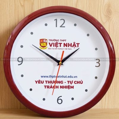 Đồng hồ treo tường in logo Trường THPT Việt Nhật 5