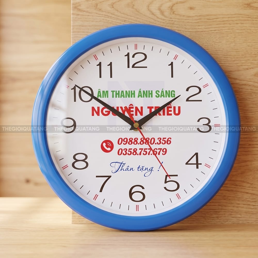 Đồng hồ treo tường quà tặng in logo Âm Thanh Ánh Sáng Nguyên Triều 6