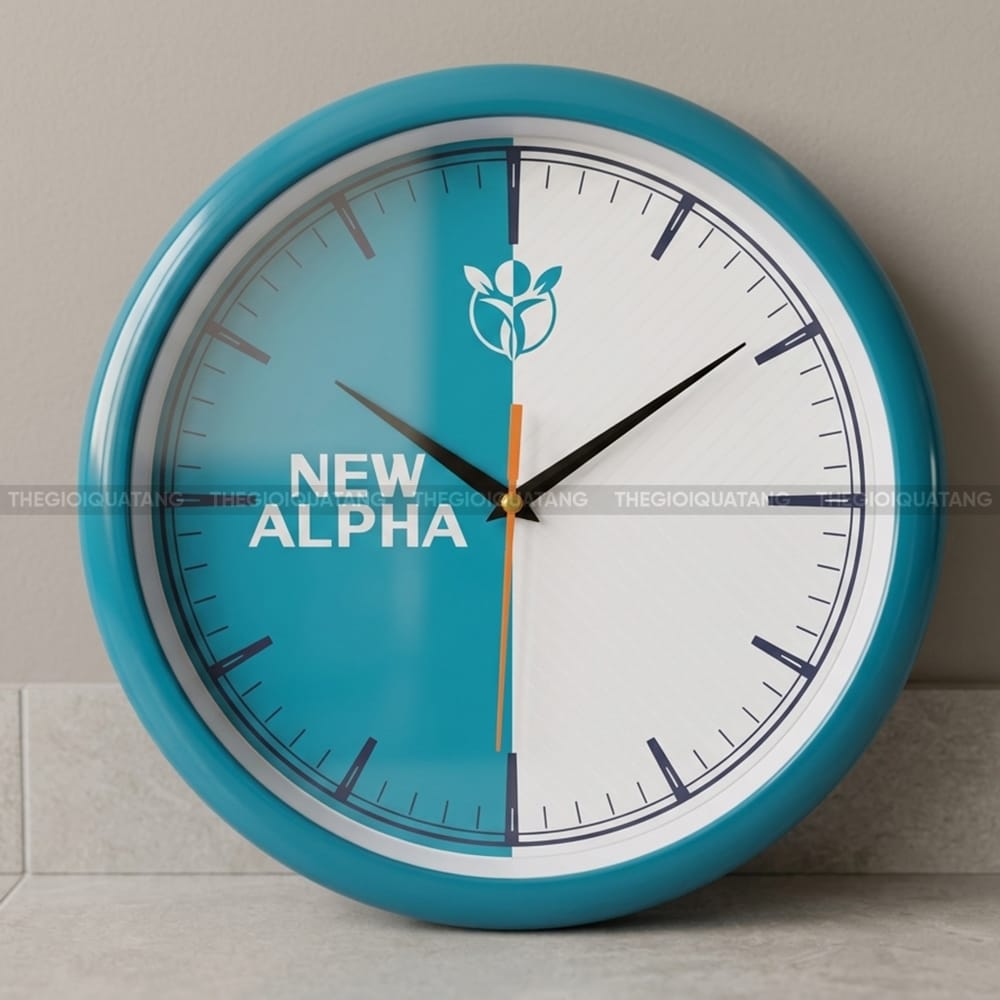 Đồng hồ treo tường quà tặng in logo New Alpha 1