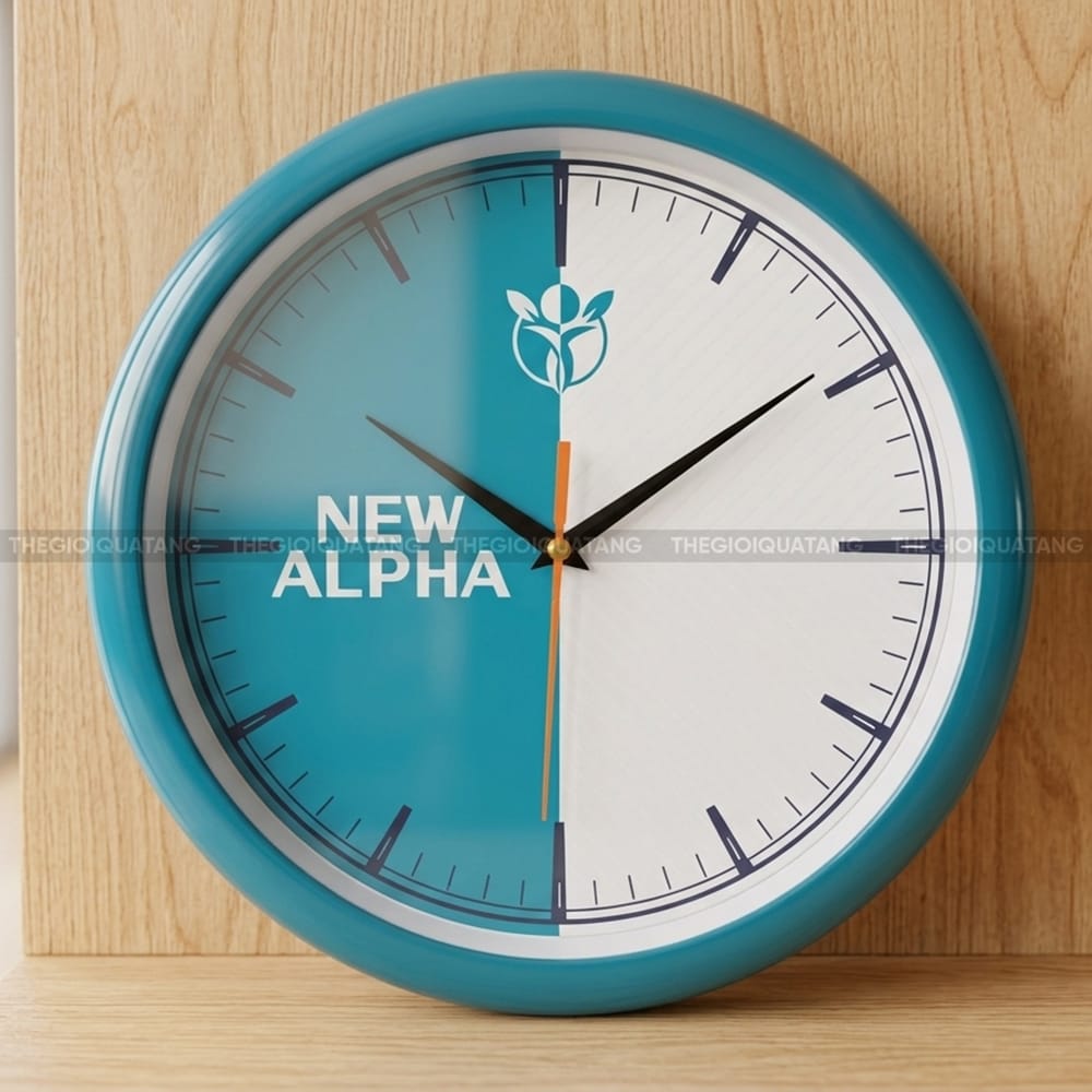 Đồng hồ treo tường quà tặng in logo New Alpha 4