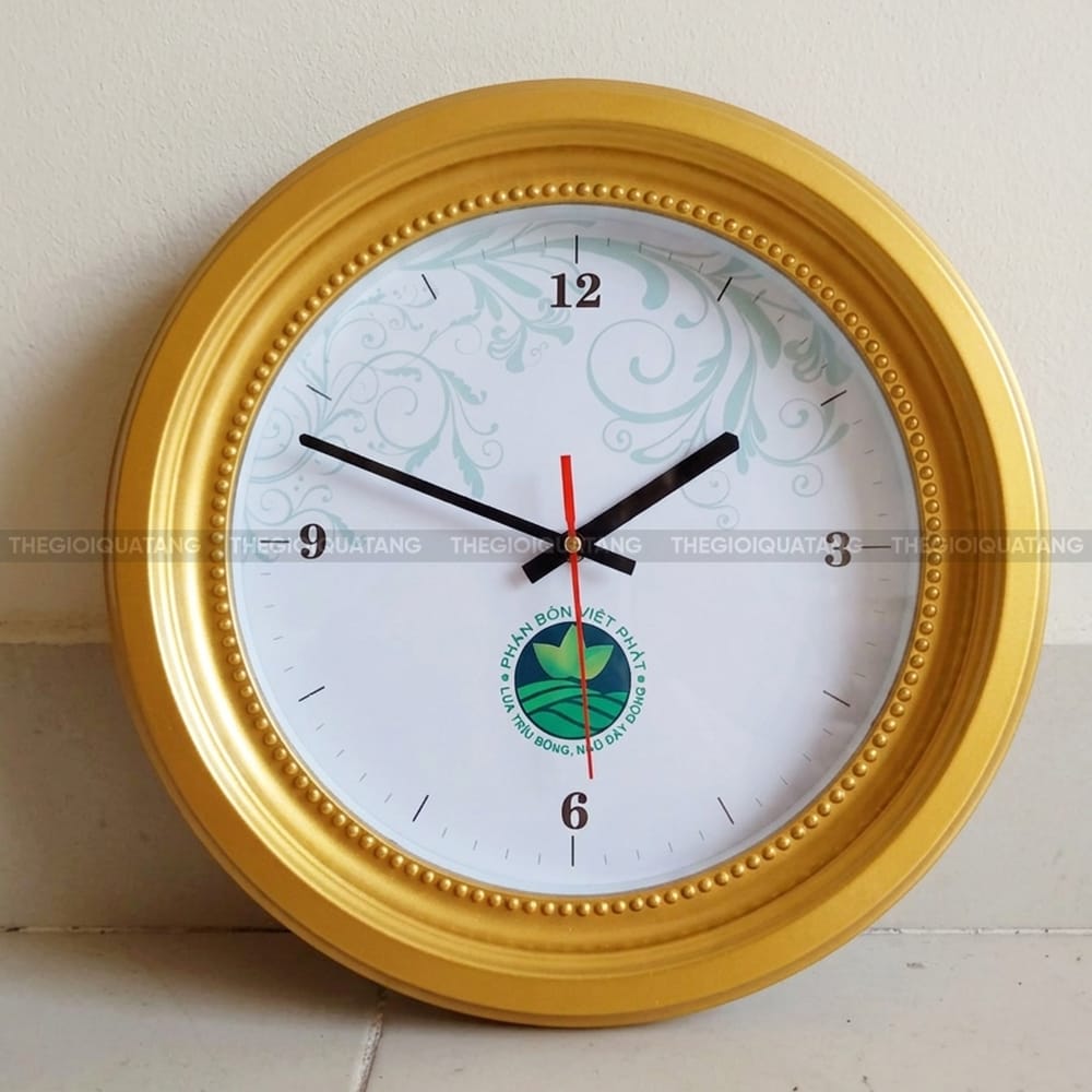 Đồng hồ treo tường quà tặng in logo QT25071-2