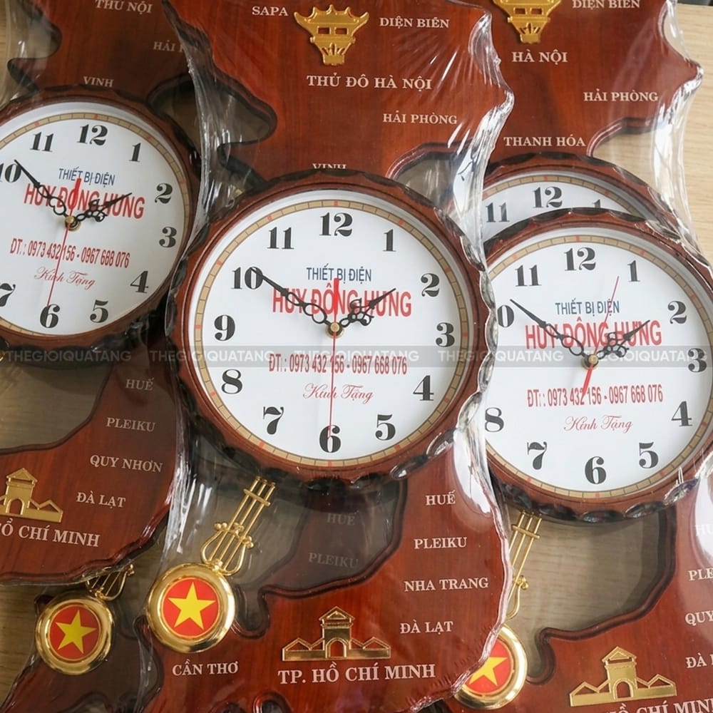 Đồng hồ treo tường quà tặng in logo QT25072-1