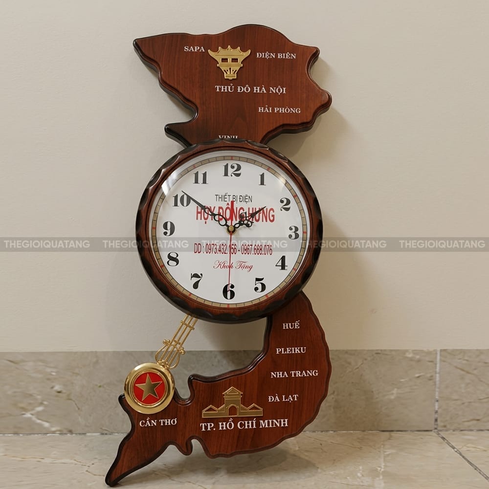 Đồng hồ treo tường quà tặng in logo QT25072-5
