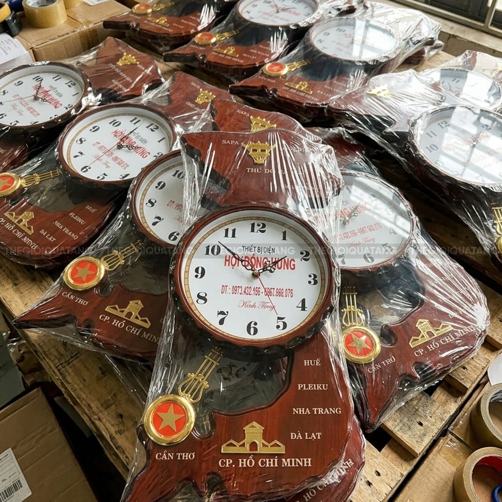 Đồng hồ treo tường quà tặng in logo QT25072-6
