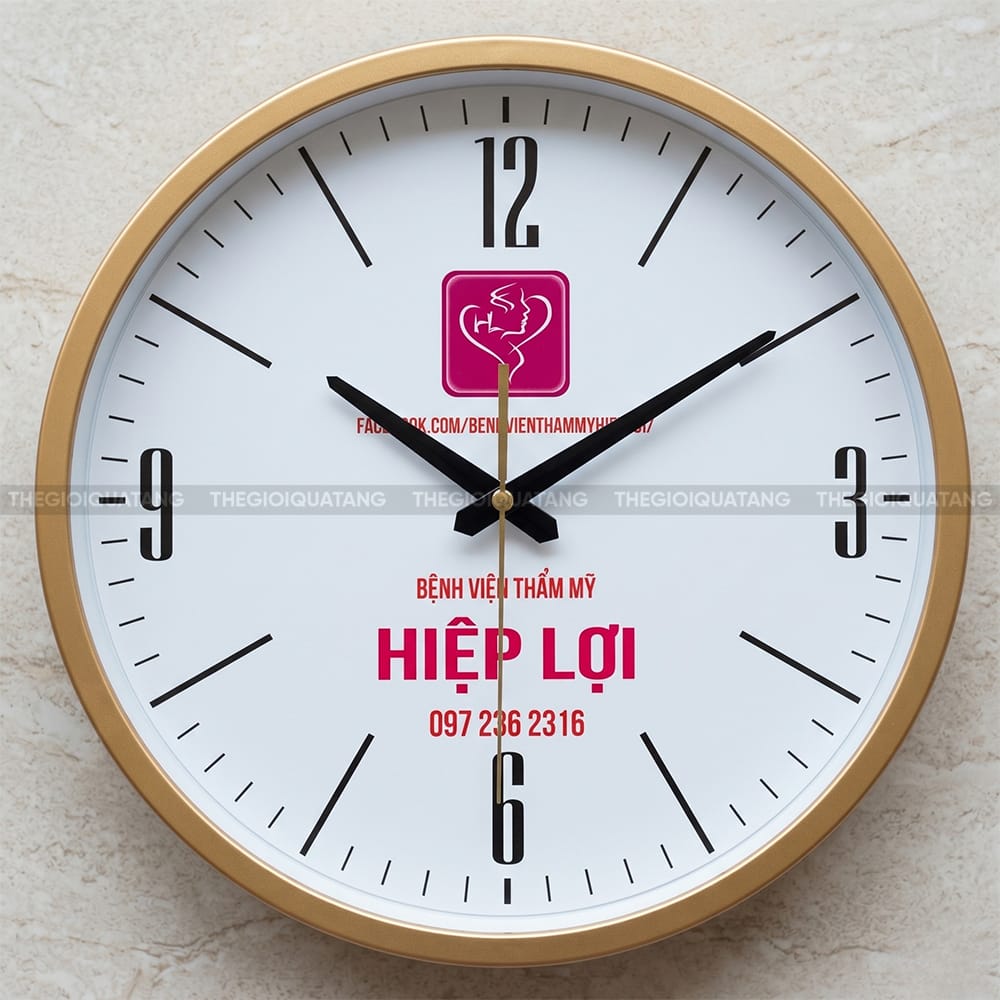 Đồng hồ treo tường quảng cáo giá rẻ Bệnh Viên Thẩm Mỹ Hiệp Lợi 3
