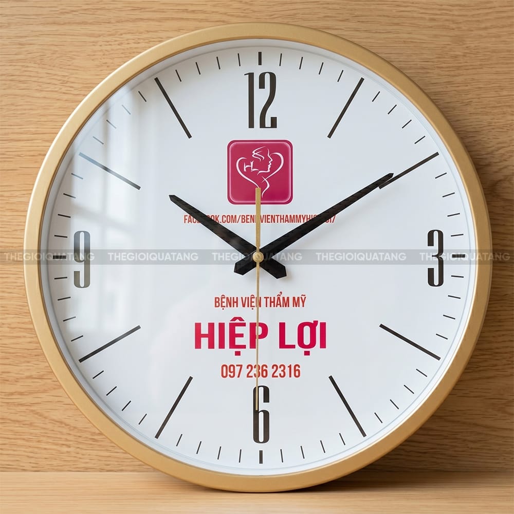 Đồng hồ treo tường quảng cáo giá rẻ Bệnh Viên Thẩm Mỹ Hiệp Lợi 5