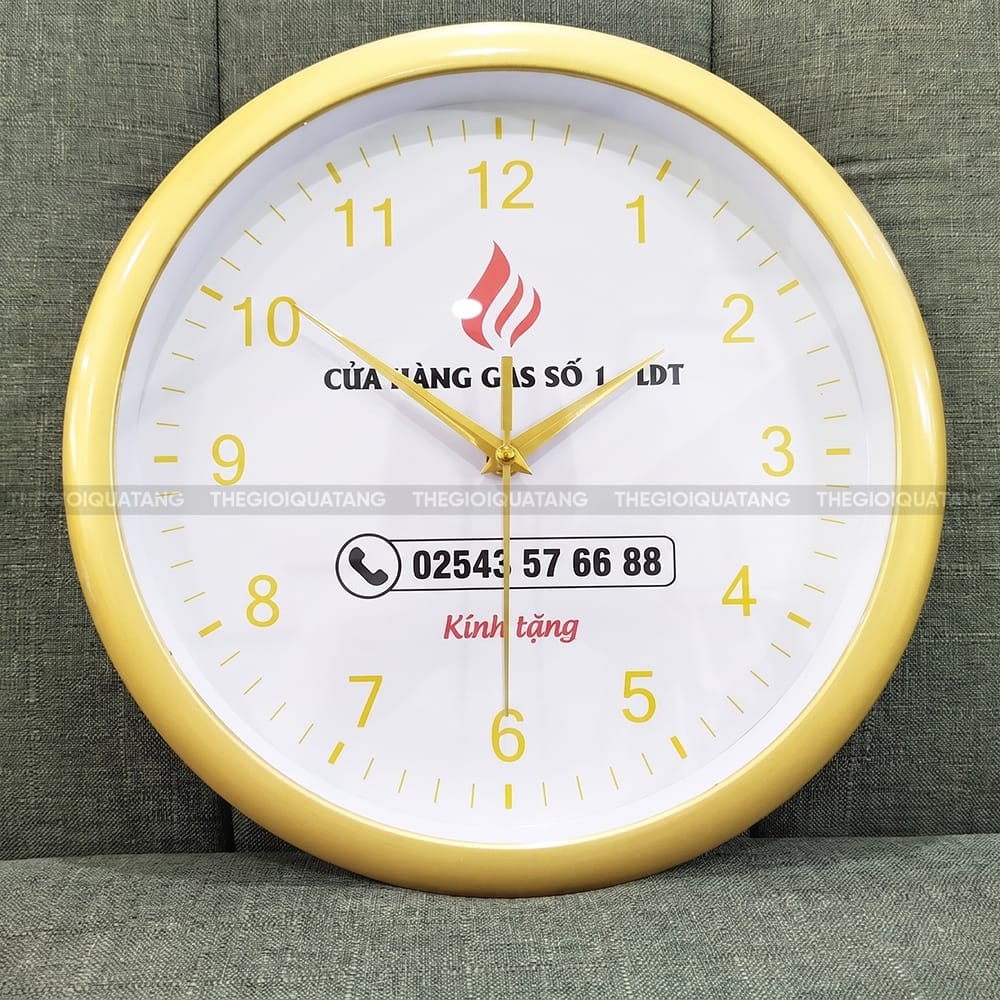 Đồng hồ treo tường quảng cáo in logo công ty QC25048 1