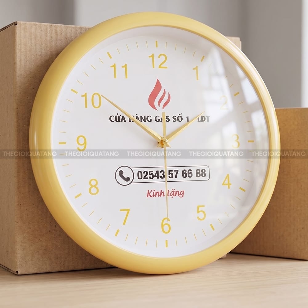Đồng hồ treo tường quảng cáo in logo công ty QC25048 3