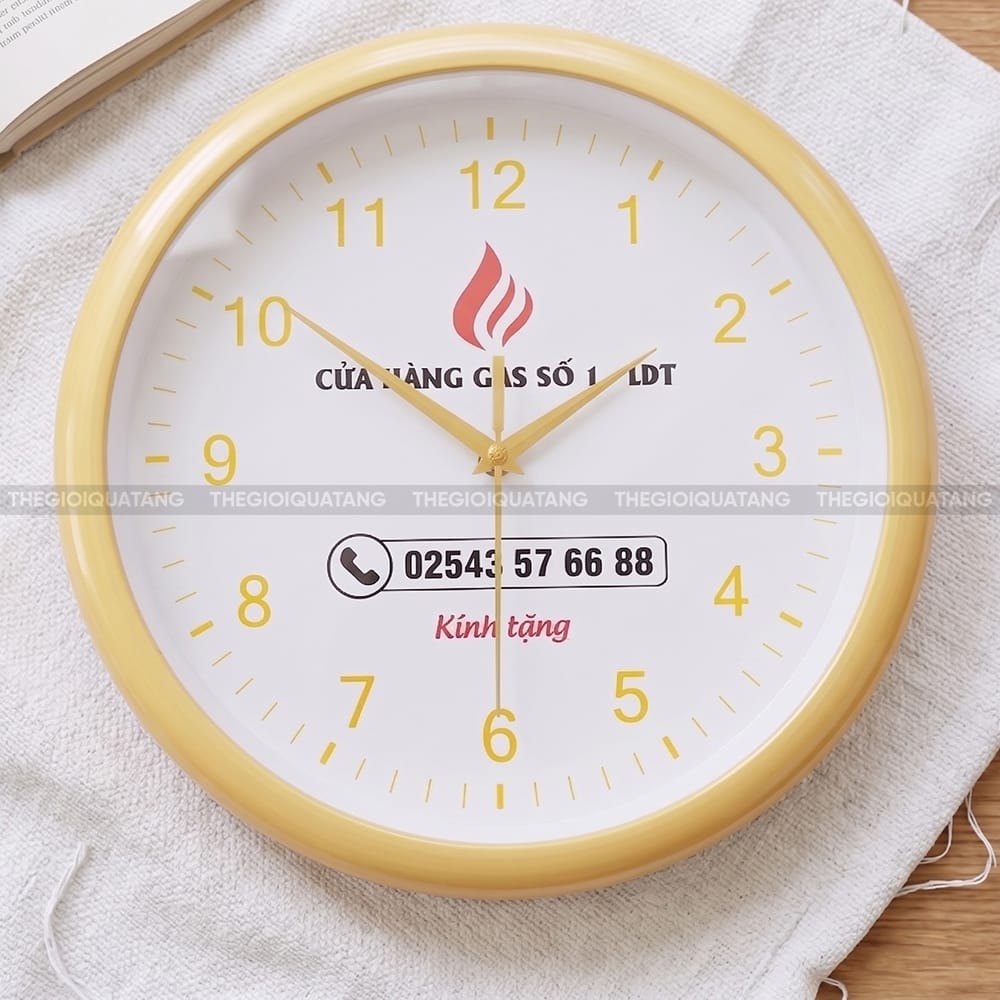 Đồng hồ treo tường quảng cáo logo công ty QC25048 4
