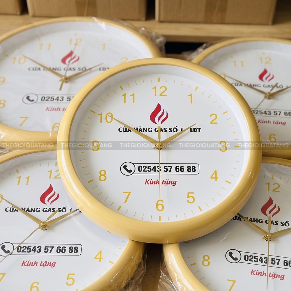 Đồng hồ treo tường quảng cáo logo công ty QC25048 5