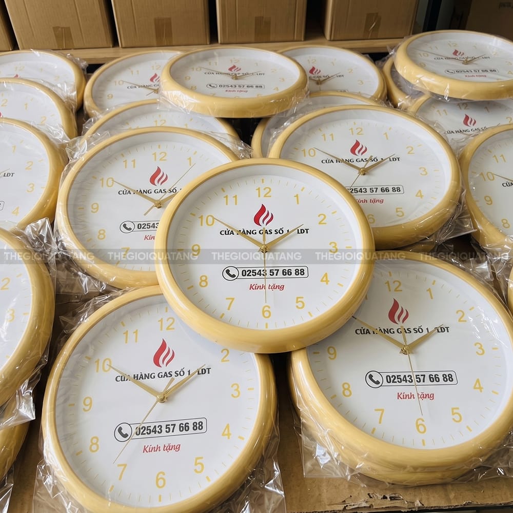 Đồng hồ treo tường quảng cáo in logo công ty QC25048 6
