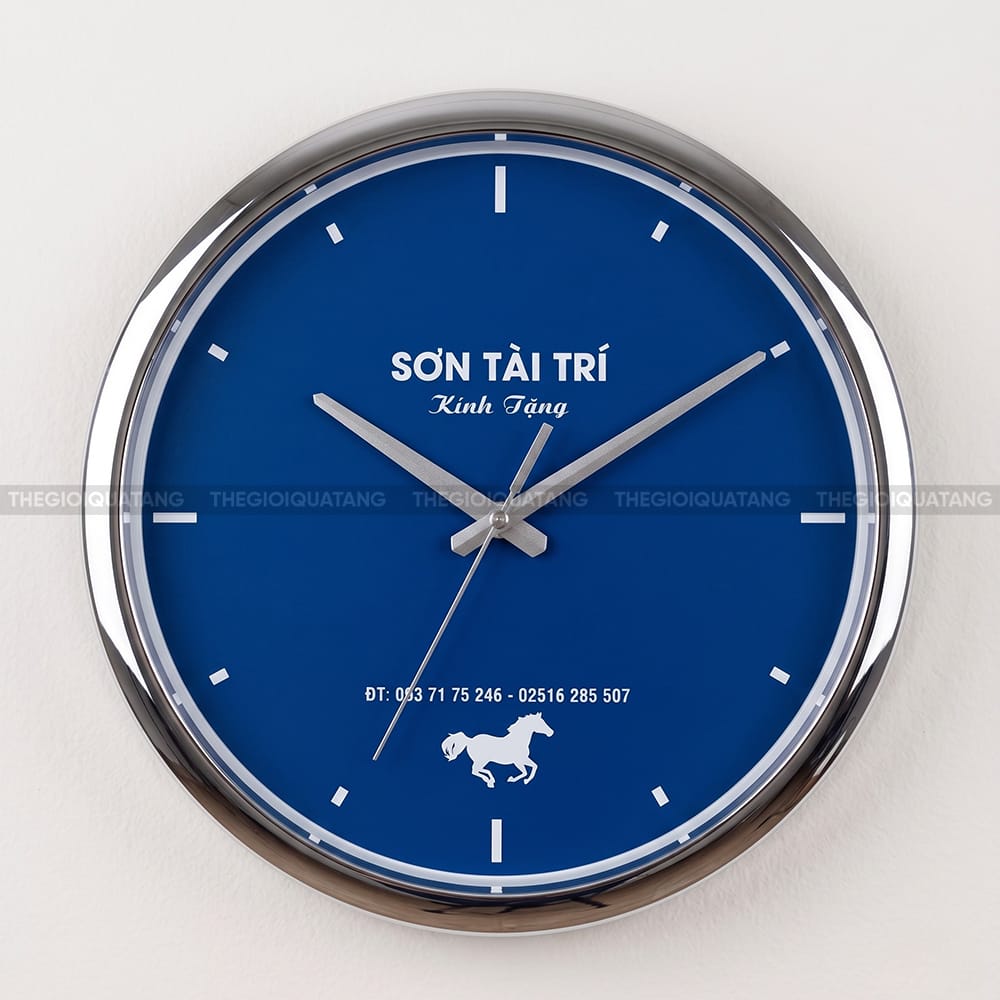 Đồng hồ treo tường quảng cáo in logo Sơn Tài Trí 1