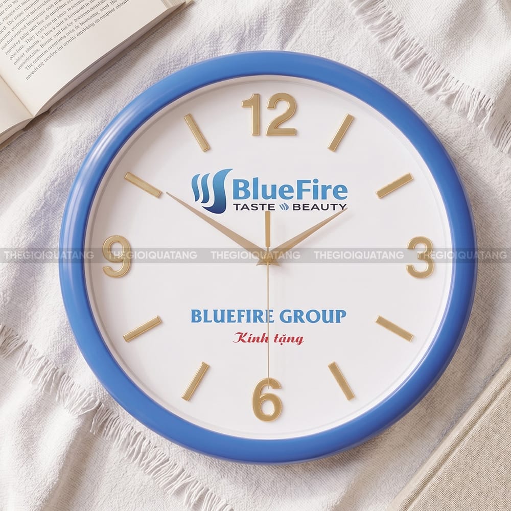 Đồng hồ treo tường tròn in logo BlueFire Group 1