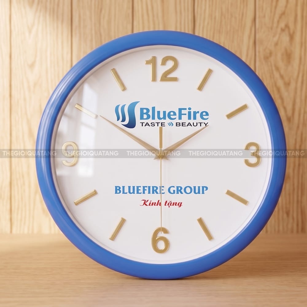 Đồng hồ treo tường tròn in logo BlueFire Group 6
