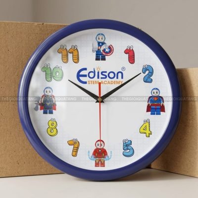 Đồng hồ treo tường tròn in logo Edison Academy 6