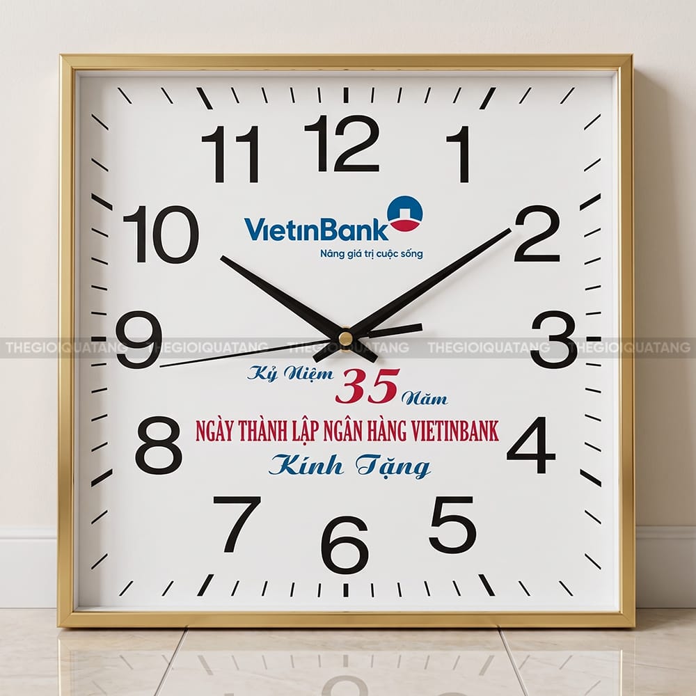 Đồng hồ treo tường vuông bền đẹp theo thời gian 5