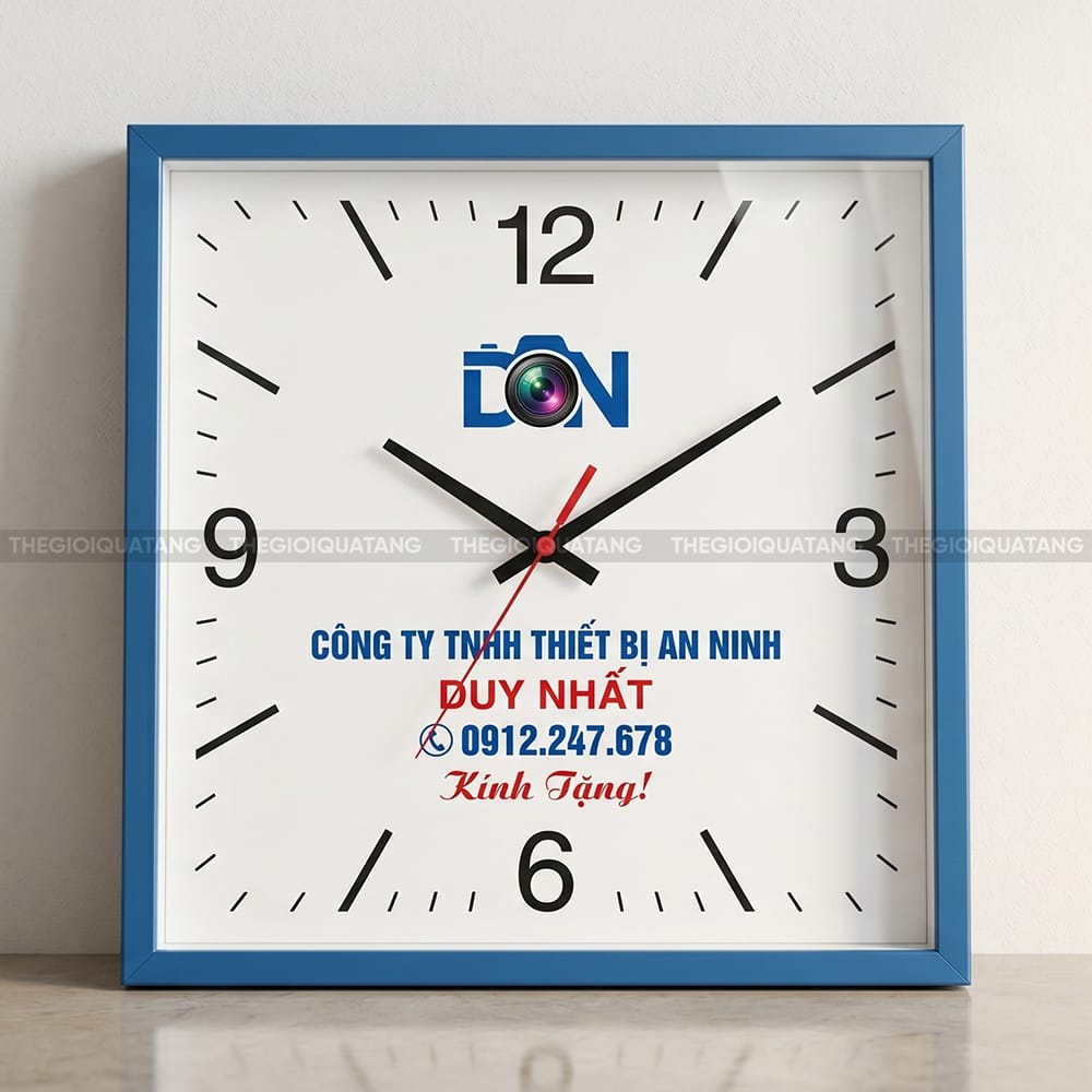 Đồng hồ treo tường vuông máy kim trôi bền bỉ 5
