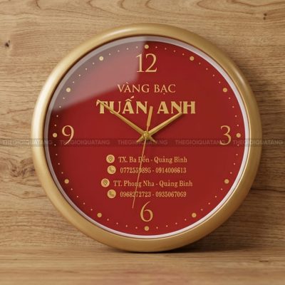Đồng hồ tròn in logo Vàng Bạc Tuấn Anh 3